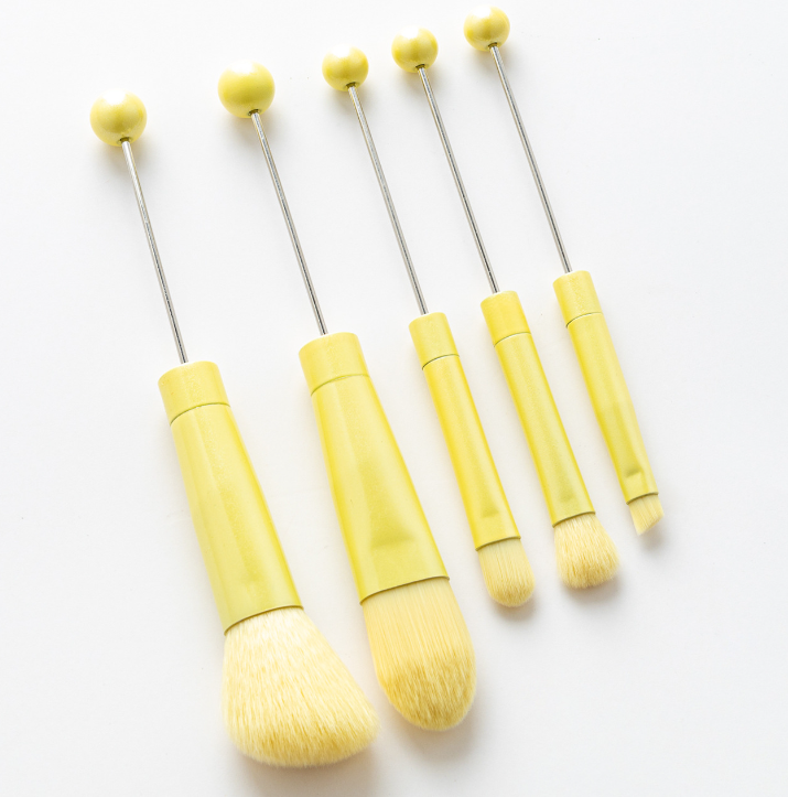 Wholesale Candy Color Christmas Series Gradient Beadable Metal DIY Makeup Brush Set